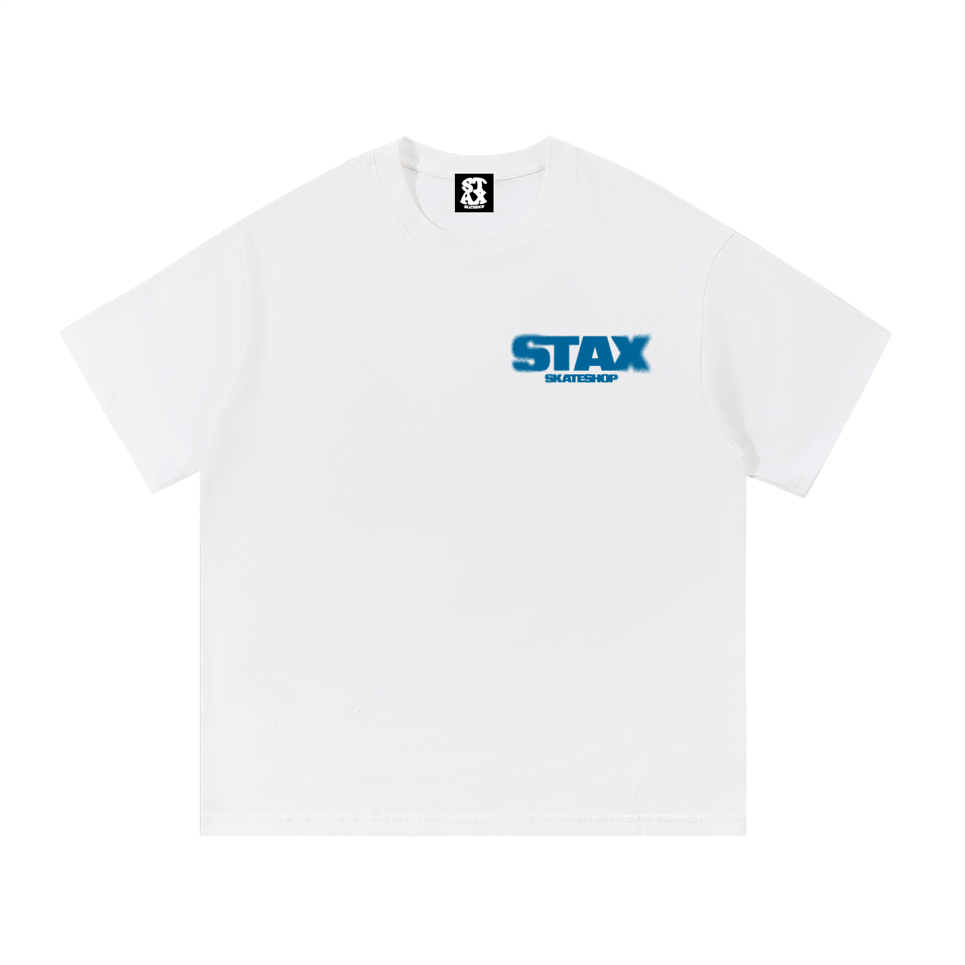 Stax Tee Spray Logo White