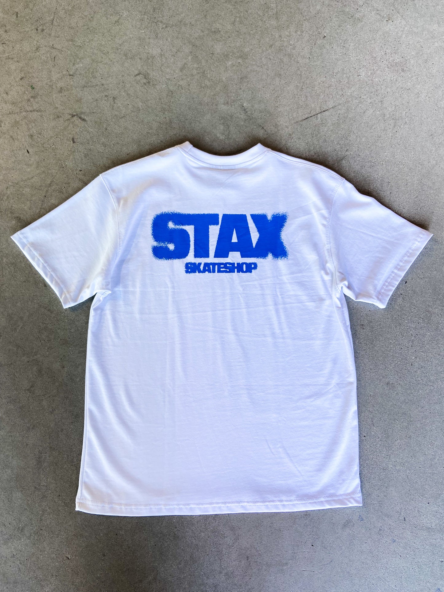 Stax Tee Spray Logo White