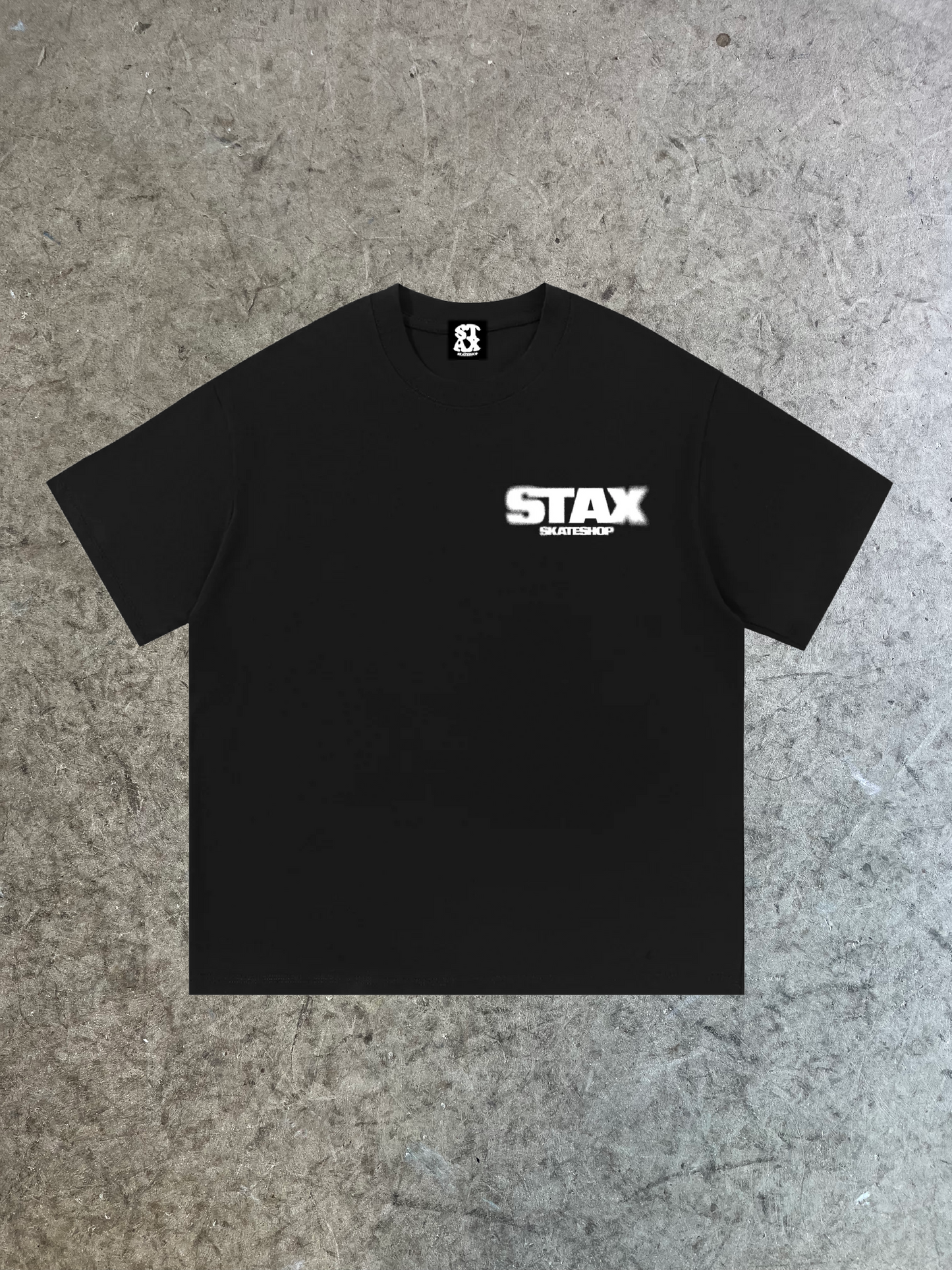 Stax Tee Spray Logo Black