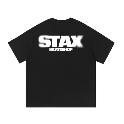 Stax Tee Spray Logo Black