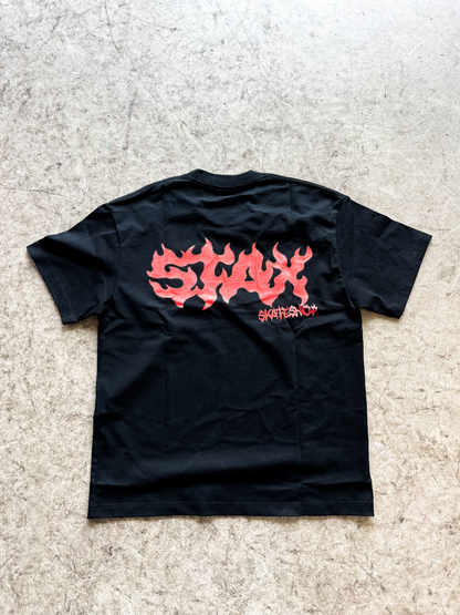 Flame Script Tee Red