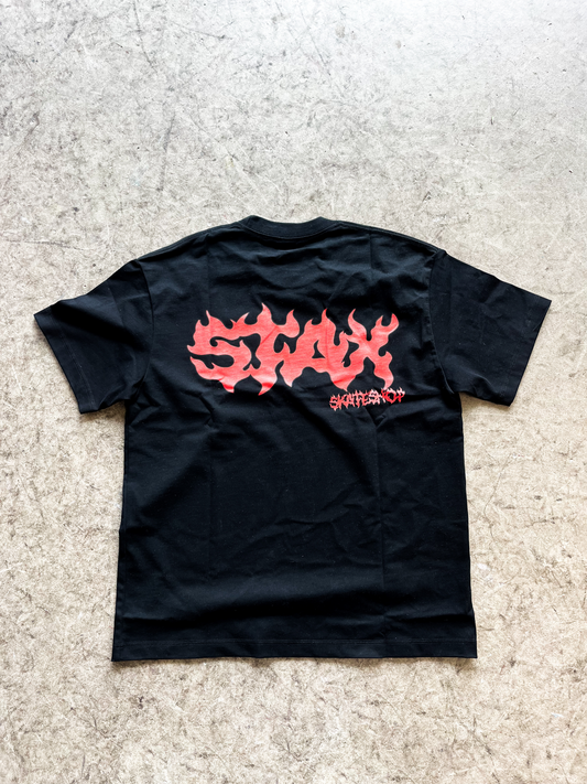Flame Script Tee Red